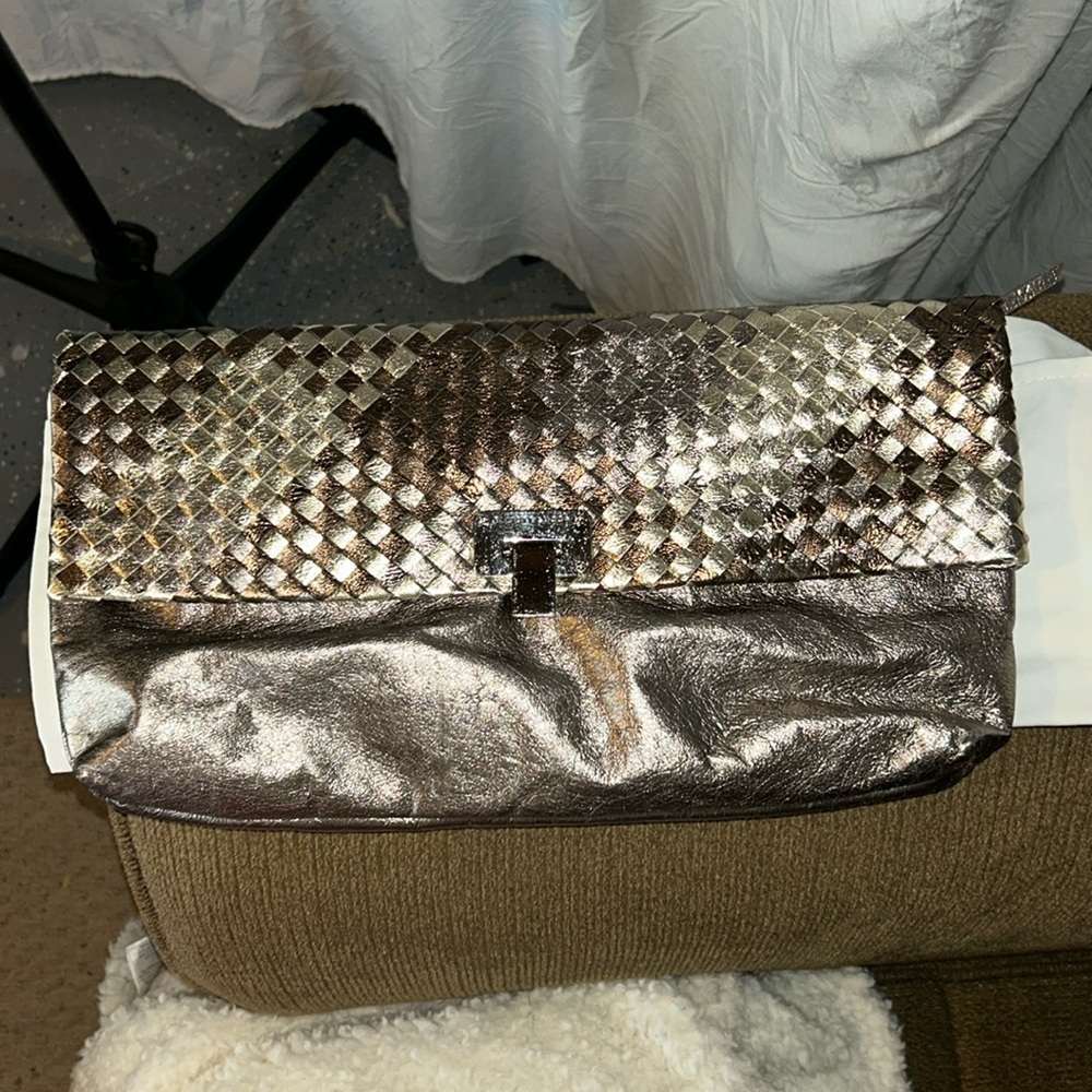 Elliott Lucca fold over clutch.